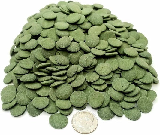 Aquatic Foods Inc. Sinking 12mm - 1/2" Spirulina Algae Wafers, Ideal for All Bottom Fish, Plecos, Shrimp, Snails, Crayfish, All Herbivorous and Omnivorous Tropical Fish...2-lbs