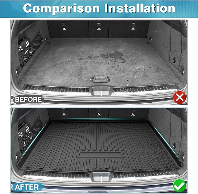 Mixsuper Custom Fit Cargo Liner for Mercedes-Benz GLE Class 2020-2026, All Weather Cargo Mat for Mercedes Benz GLE SUV 5 Passenger, Trunk Mat Anti-Slip Rear Trunk Liner Black