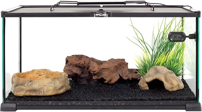 REPTIZOO Reptile Water Bowl Terrarium Water Dish Food Feeding Bowl for Reptile Amphibian Pets Large(11"x 8"x 2.4")