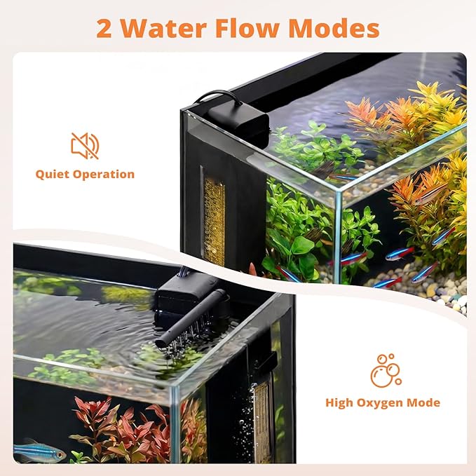 2.5 Gallon Small Fish Tank, Nano Aquarium with Heater, Ultra-Clear Glass, LED Light, Filter, Lid, Gravel and Rock, Desktop Beta Fish Aquarium Perfect for Shrimp, Snails or Live Plants