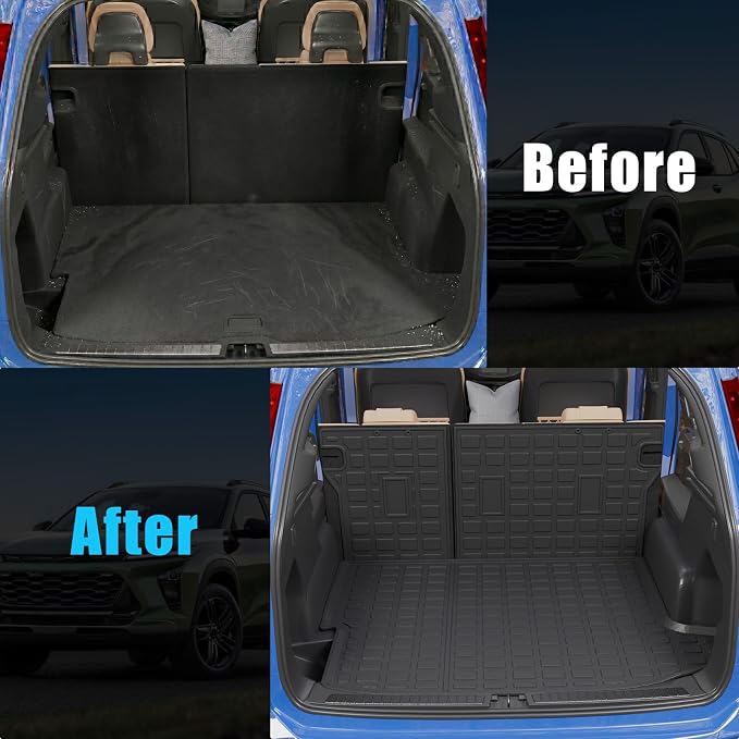 Cargo Liner Compatible with 2024 2025 2026 Chevrolet Trax Buick Envista Trunk Liner Cargo Mat TPE Back Seat Cover Protector 2024 Chevy Trax Accessories (Trunk Mat with Backrest Mat)