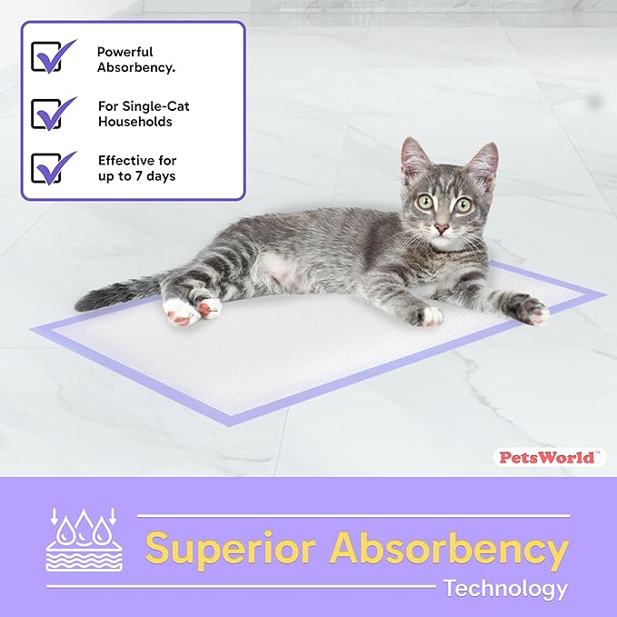 PetsWorld Universal Fit Cat Pad Refills for Litter Box, Fresh Scent, Odor Control, Pack of 400