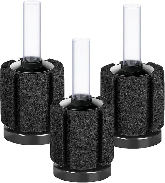 AQUANEAT 3 Pack Aquarium Bio Sponge Filter Breeding Fry Betta Shrimp Nano Fish Tank (Small up to 10Gal)
