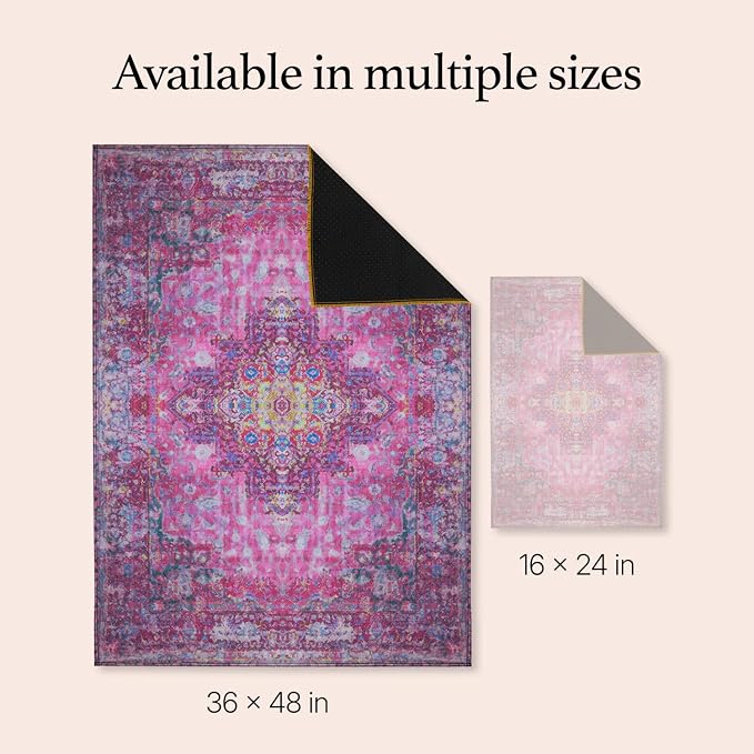 Washable Dog Pee Pads, 36" x 48", Waterproof, Non-Slip, Super Absorbent, Reusable Machine-Washable, 2-Pack (Mystic Fuchsia) | Non-slip, waterproof, absorbent dog pee pads for potty training, whelping, senior dogs, multi-pet households, easy to clean