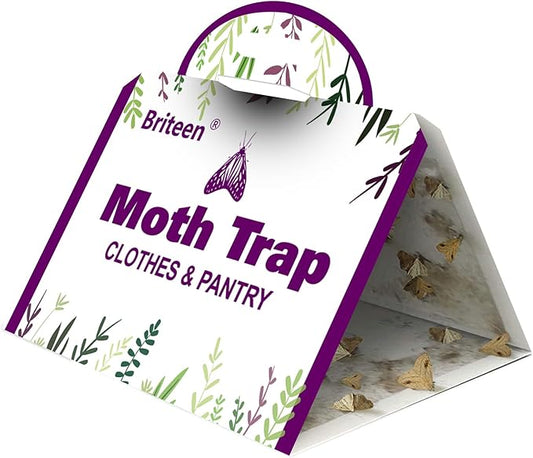 Pantry Moth Traps 10-Pack Safe and Effective for Food and Clothing- Glue Traps with Pheromones for Wool Closet Carpet Food and Cupboard K07