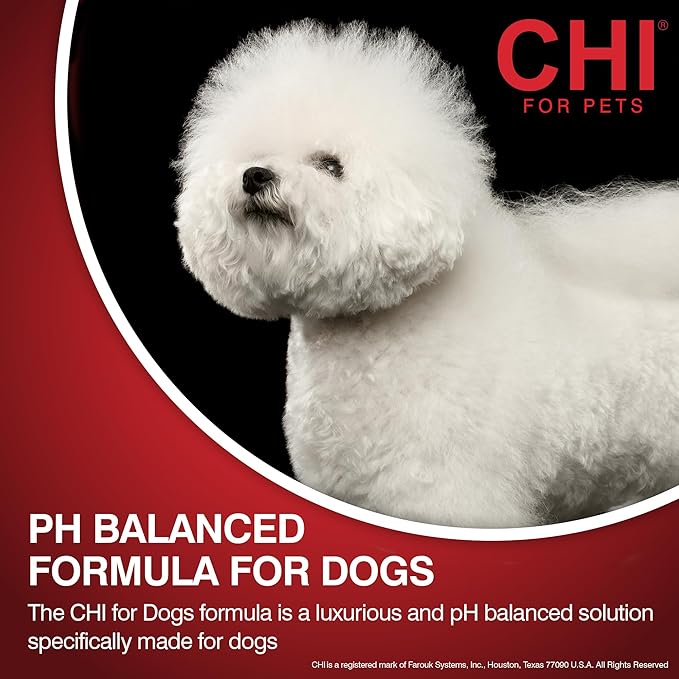 CHI for Dogs Gentle 2-in-1 Shampoo and Conditioner, pH Balanced Dog Wash with Ionic Technology, Moisturizing Clean for Puppies and Adult Dogs, All Coat Types, Made in The USA, 16 Fl Oz