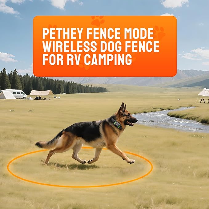 GPS Wireless Dog Fence System with AI Precision Tracking, Electric Dog Fence with Auto & Fixed Training Modes, 25-999yd Outdoor Wireless Containment, IPX7 Waterproof Rechargeable Collar