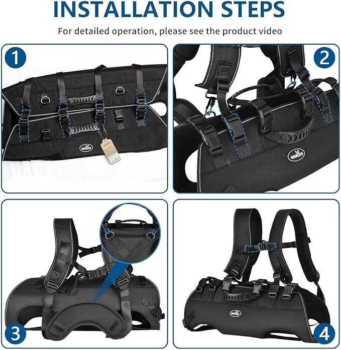 Wakytu Dog Lift Harness Sling Carrier for Dogs Hind Leg Stair Support | Old,Disabled, Joint Injuries, Arthritis, Large Dogs Up and Down Stairs, Cars(33-66 LBS)