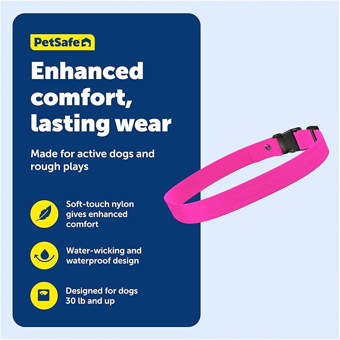 PetSafe Replacement Strap for Guardian GPS + Tracking Dog Fence Collar & Guardian GPS Dog Fence Collar - Soft Touch Material - Waterproof Material - Adjustable - Durable Design - Pink