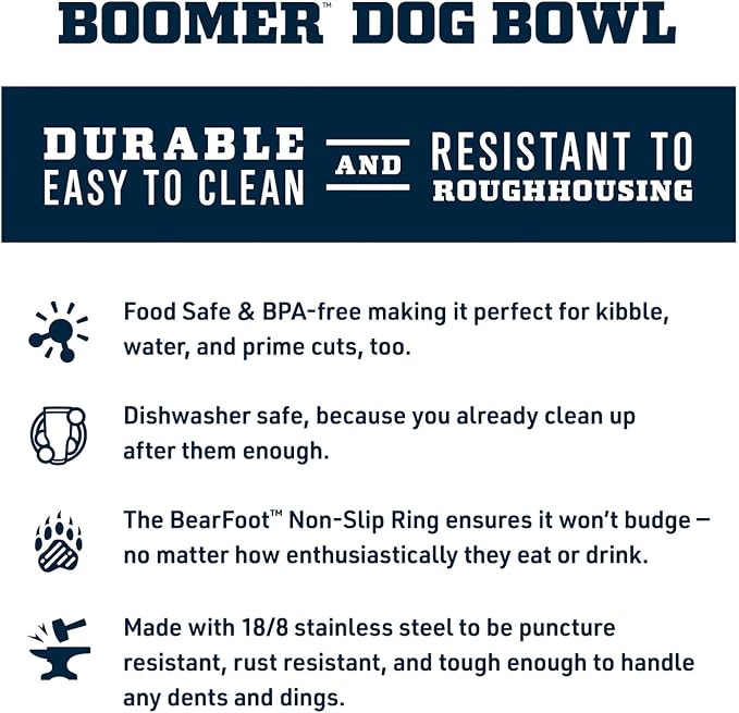 YETI Boomer 4, Stainless Steel, Non-Slip Dog Bowl, Holds 32 Ounces
