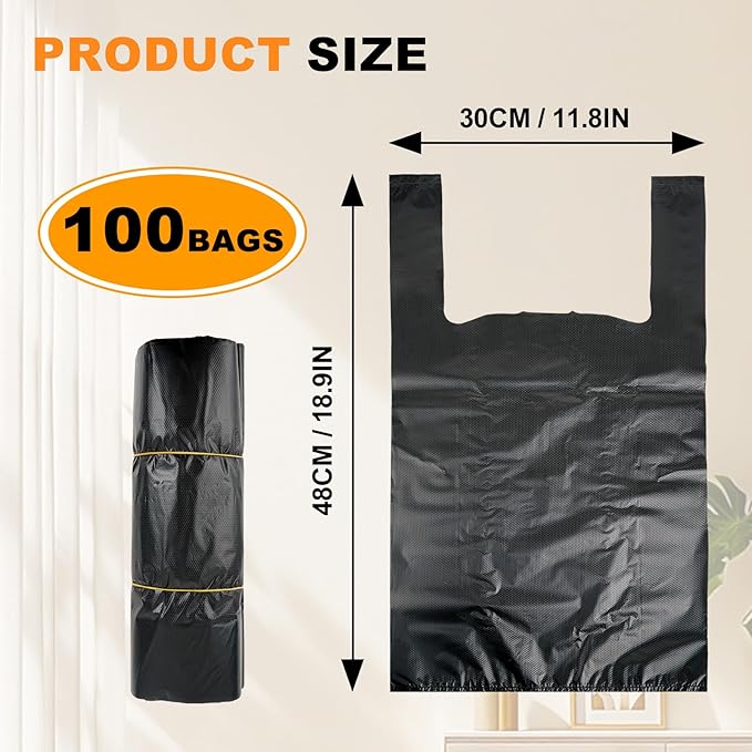 100 Count Dog Poop Bags Compatible with Arm & Hammer Pooper Scoopers, Thickened Pet Waste Bags with Easy-Tie Handles, Leak-Proof for Swivel Bin & Rake