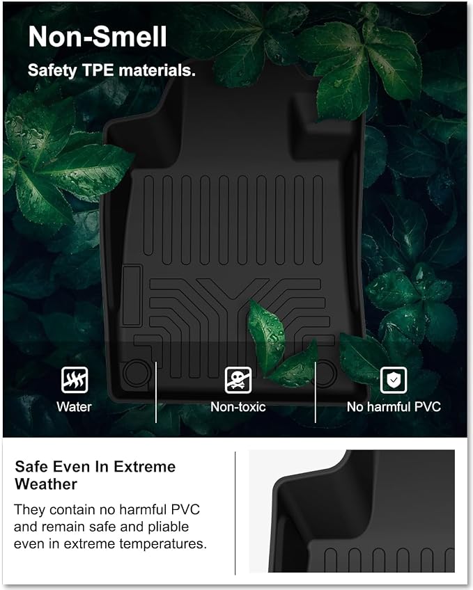 Kiwi Master Floor Mats for 2019-2026 Nissan Altima | Custom Fit, All Weather Car Mats, Heavy Duty TPE Floor Liners, Front & Rear 2 Row, Black