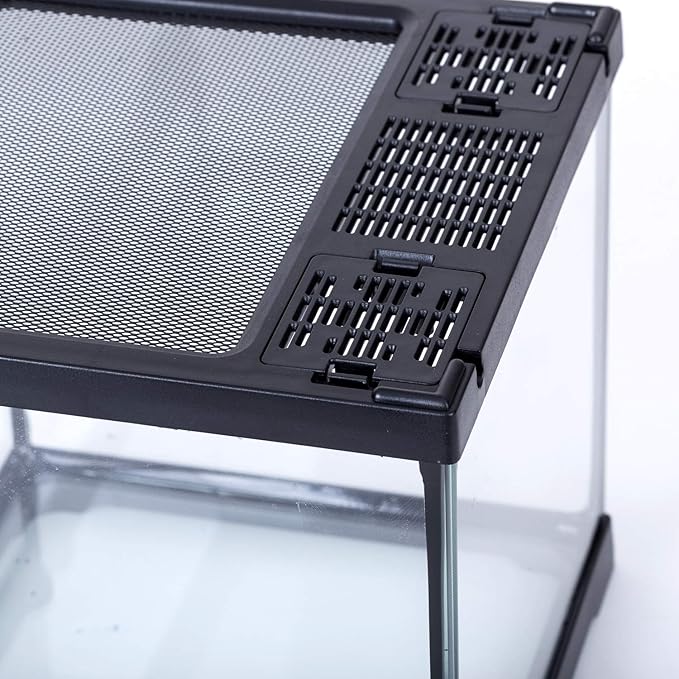 REPTI ZOO Mini Reptile Glass Terrarium,Front Opening Door Full View Visually Appealing Mini Reptile or Amphibians Glass Habitat