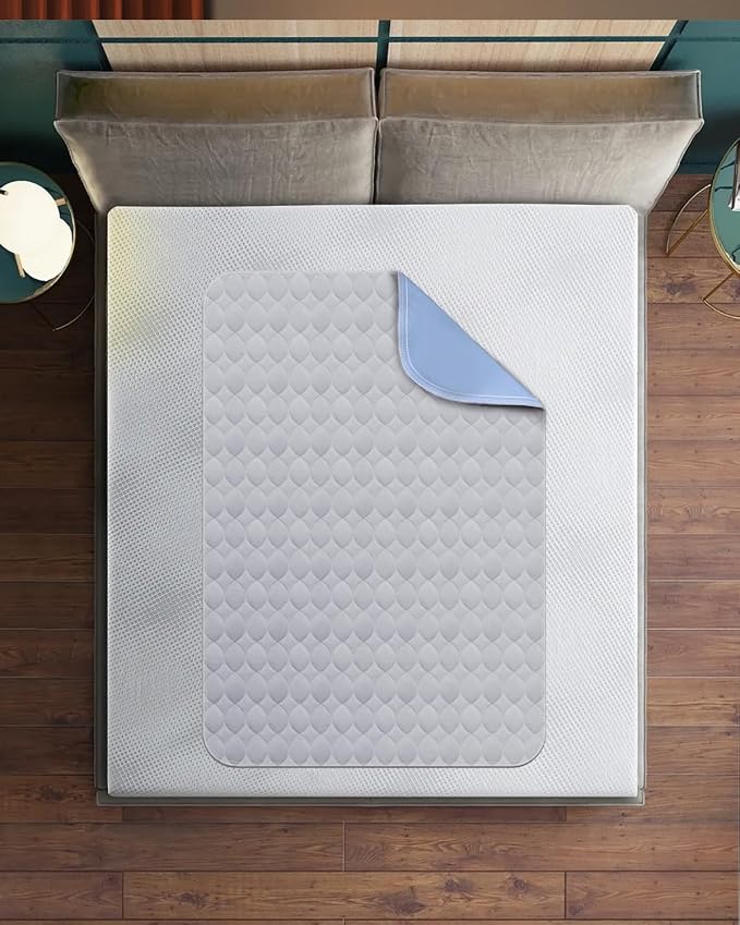 Washable Bed Pads 36" x 52" - 6 Pack, Grey, Waterproof Bed Pads for Incontinence, Bed Wetting Pads for Bed, Sofa, Floor, Resuable Underpads for Adults, Seniors, Pet