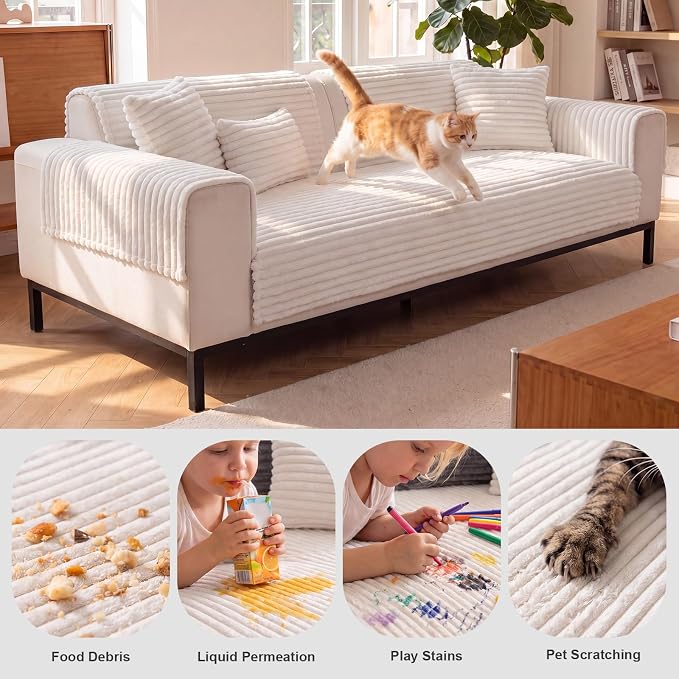 FUANGUI 2 Pack Waterproof Couch Cover for Dogs for Sectional Sofa | Washable Pet Couch Covers for Pets, Non Slip 2 PCS L Shaped Sofa Slipcover, Sofa Covers for 3 Cushion Couch Sofa Pet Friendly