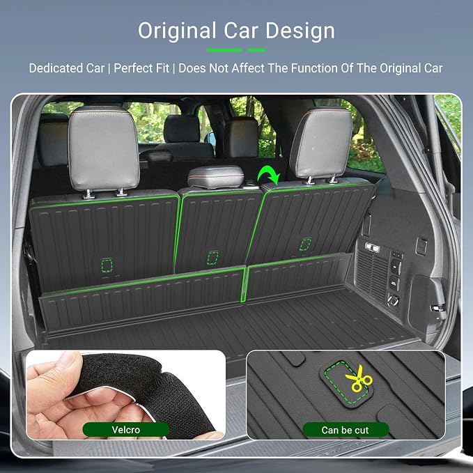 xipoqix Cargo Mat Backrest Mat Compatible with 2025 2026 Ford Expedition Lincoln Navigator TPE Cargo Liner Replacement for 2025 2026 Ford Expedition Accessories (Trunk Mat+Backrest Mats)