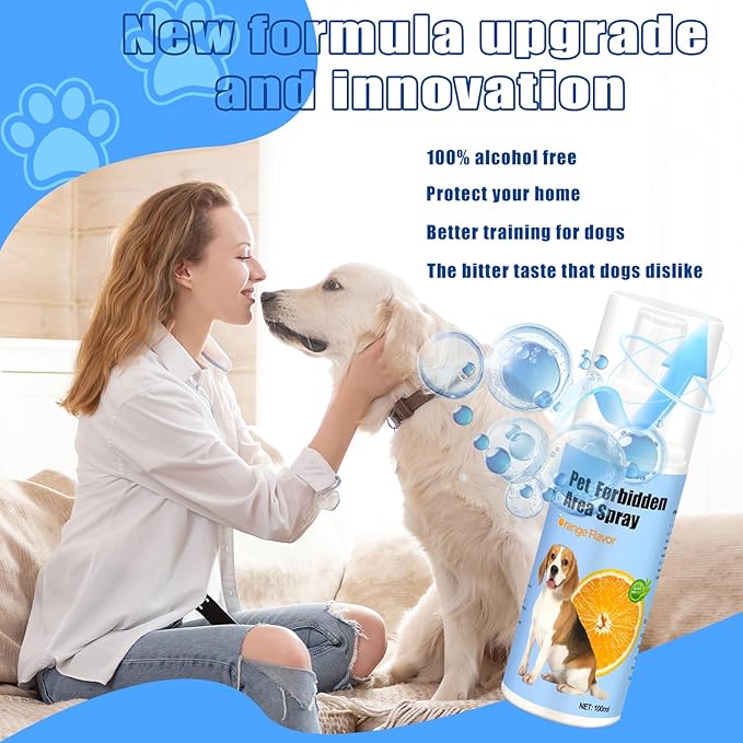 No Chew Spray for Dogs 2 Pack (100ML) Natural Ingredients Bitter Apple Spray for Dogs Alcohol Free Deterrent Spray to Stop Chewing Barking Marking and Nibbling
