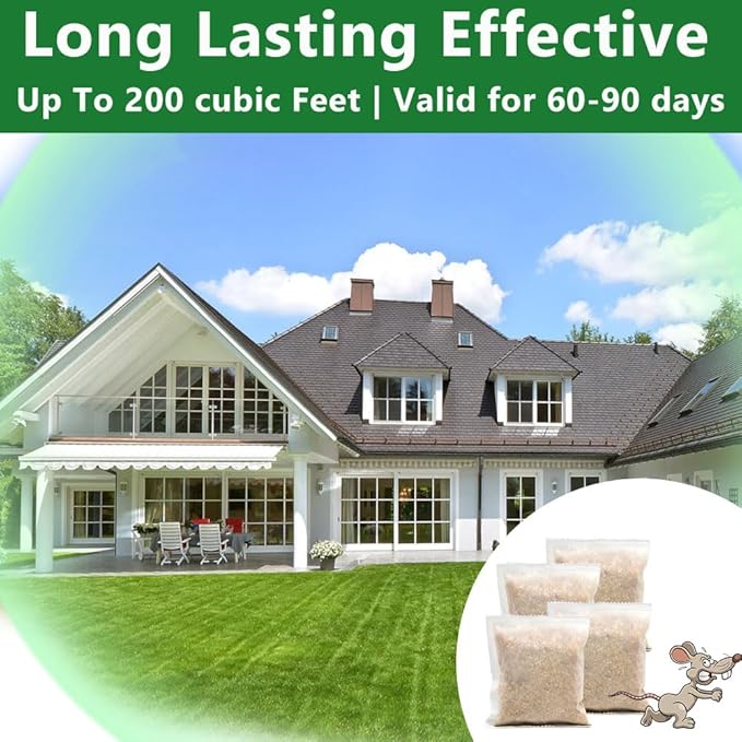 Mouse Repellent Pouches with Peppermint Oil, Rat Repellent for House, Mice Repellent Outdoor & Indoor, Environment Friendly, Keeps Mice Out Mice Deterrent for House/Car/RV/Boat/Garage/CABI, 10Pcs