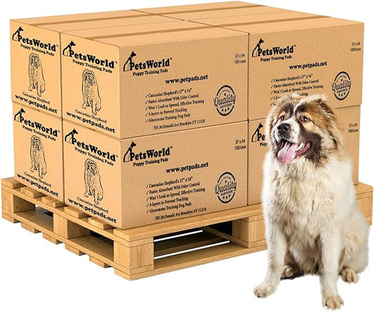 PetsWorld Enormous Dog Pee Pads 37"x54" 800 Count – XXXL Pet Pee Pads for Giant Dogs & Pets, Heavy Duty Leak-Proof Dog Training Pads, Super Absorbent Quick-Dry Potty Pads with Adhesive Tabs