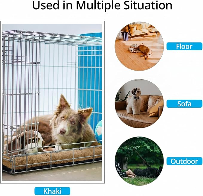 Dog Crate Pad Washable Dog Bed for Crate Large Cozy Mat 42-Inch Camel | Ultra Soft Kennel Pad,Anti-Slip Bottom,Fits for Most Metal Crates,Comfortable Sleeping Pet Mat