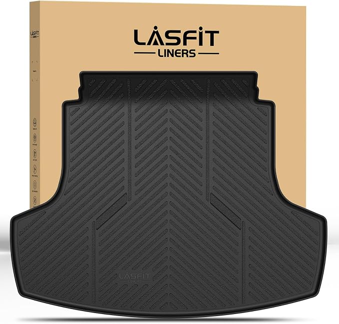 LASFIT Cargo Mat for Hyundai Sonata 2026 2025 2024 2023 2022 2021 2020 / Kia K5 2021-2026, All Weather TPE Custom Fit Car Trunk Mats Cargo Liners Accessories, Black