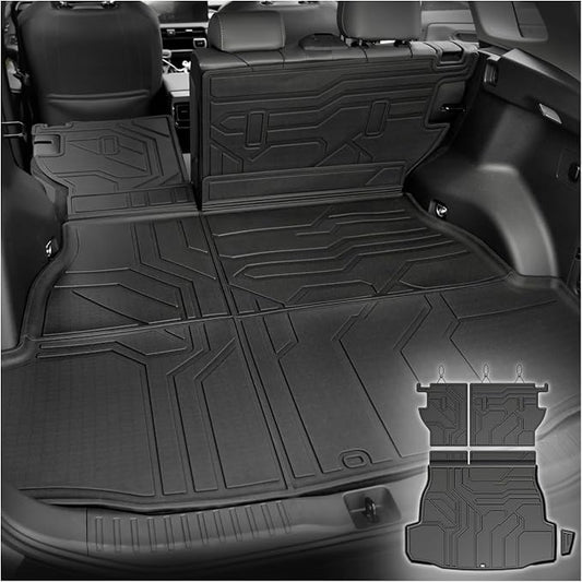 Cargo Liner Backrest Mats for 2026 Toyota RAV4 Hybrid (Not Fit Limited or PHEV), All Weather TPE Cargo Trunk Mat Seat Back Protectors Accessories
