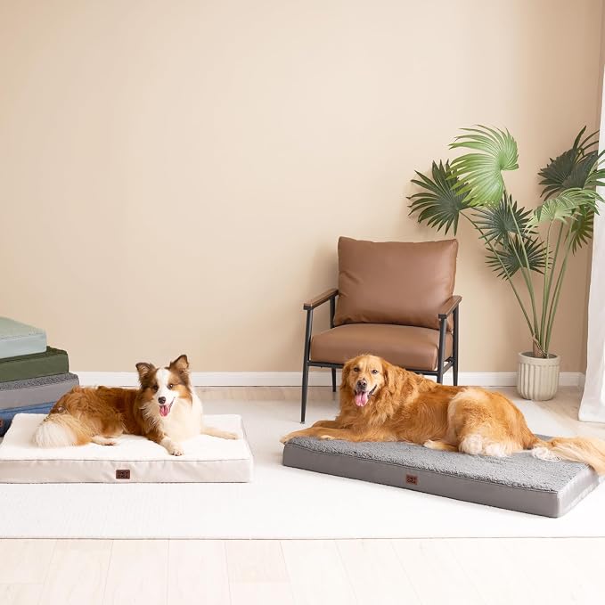 EHEYCIGA Orthopedic Dog Bed Extra Large with Removable Washable Cover, 41IN | Egg Crate Foam Support, Durable Oxford fabric, Non-Slip Bottom, Machine Washable, Soft Waterproof Plush Pet Bed Mat For Crate