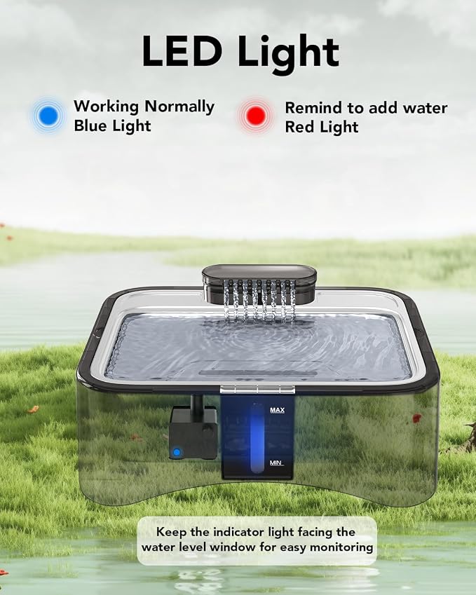 UPSKY 8.5L Elevated Dog Water Fountain with 4 Heights Adjustable, Black | Larger Dog Water Dispenser, 304 Stainless Steel Tray, 5-Layer Filtration, Anti-skid, for Senior/Large Dogs & Multi-pet Homes