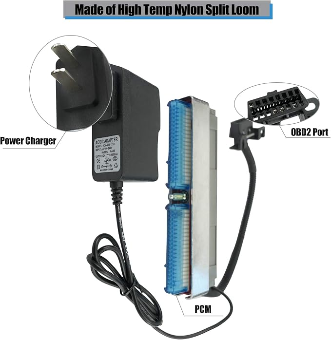 LS Gen 3 ECM Engine Programming Control Module Reader Diagnostic PCM Bench | Harness w/Power Supply, Fit for GM Chevy all Blue/Red & Blue/Green 1999-2007, OBD2 Port, 18 Gauge, 12 Volt