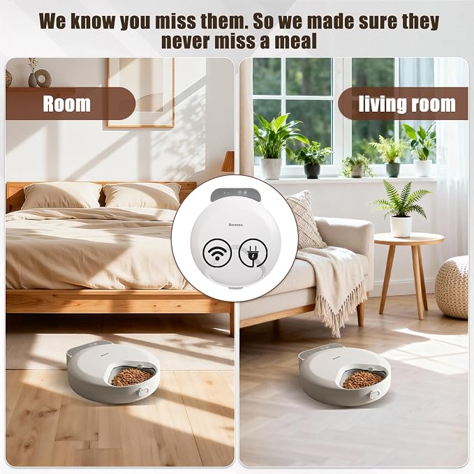WiFi Automatic Wet Food Cat Feeder with App Control, Auto Refrigerated Wet Foods Feeder for Cats Dogs 4 Meal Timed Fresh Foods Dispenser with 2 Ice Packs for Kitty Puppy Automatic Cat Dog Food Bowl