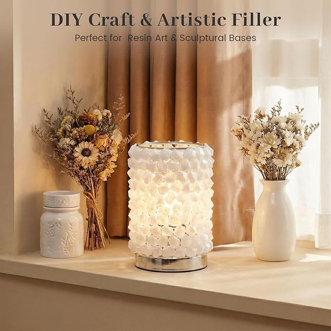 DomeStar 150PCS Fake Ice, White Acrylic Fake Diamonds Vase Filler Plastic Gems Crushed Ice Rocks for Home Table Decorations