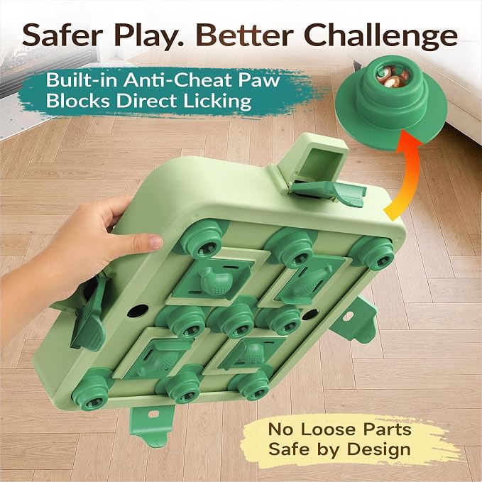 KADTC 3-Level Dog Chess Puzzle Toy, Brain & Mental Stimulation, Smart Dogs | Large size. Beginner-to-Advanced challenge beats boredom, burns energy, builds focus, slows eating, rewards sharper thinking.