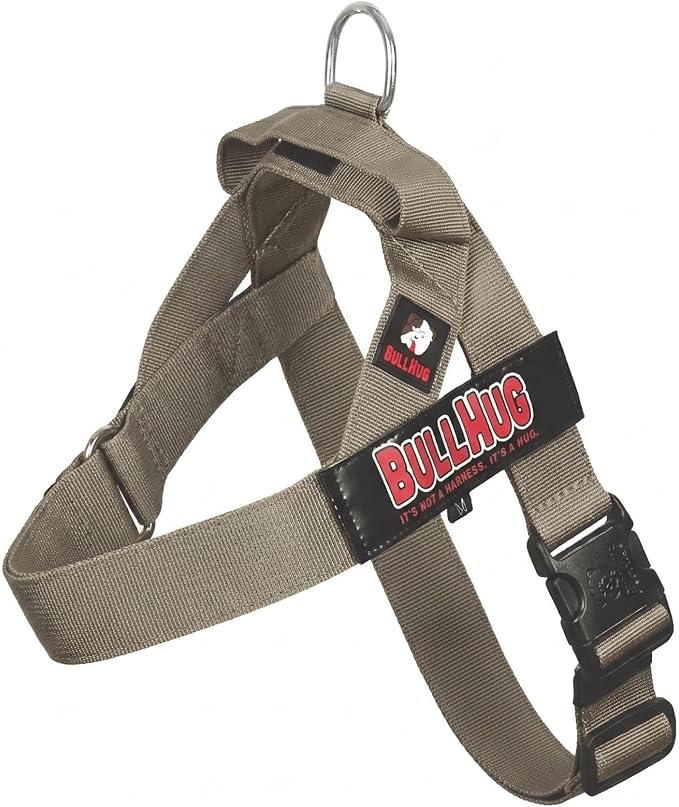 Adjustable Dog Harness– No Pull, No Choke – for English Bulldogs, French Bulldogs, Pugs & Broad-Chested Breeds – Easy, Safe Walks (Taupe Medium)