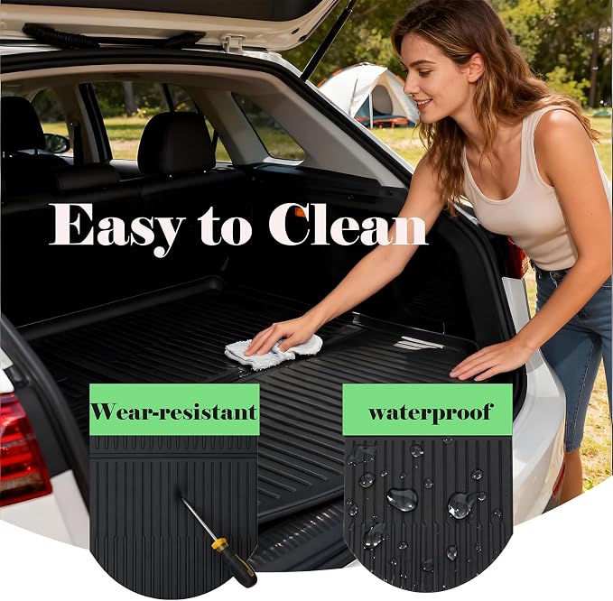 Storage Mats and Cargo Liners Compatible with 2025 2026 New Model Y Juniper, All Weather Rear Cargo Trunk Tray Floor Mat Custom Fit 3D Tech Waterproof Durable TPO Accessories