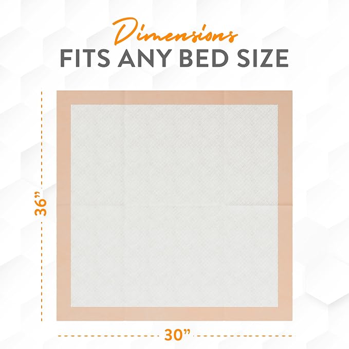 Inspire XL Super Absorbent Bed Pads for Chronic Incontinence 30 x 36 Ultra Thick 100 Grams | Bed Pads Disposable Adult Elderly Care | Chucks Disposable Underpads for Incontinence (50 Count)