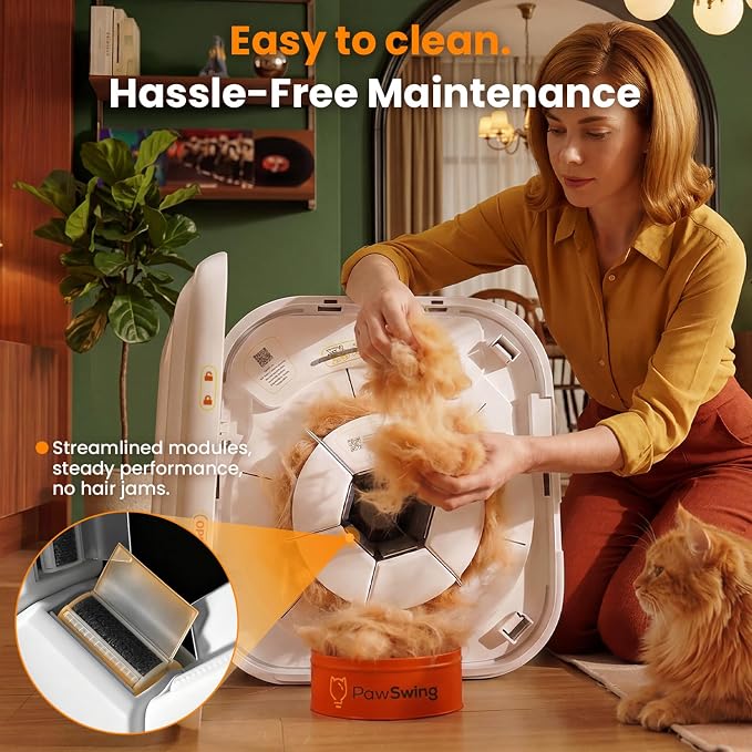 Neo Cat Self Groomer House with 6 Flexible Brushes and Food Bowl