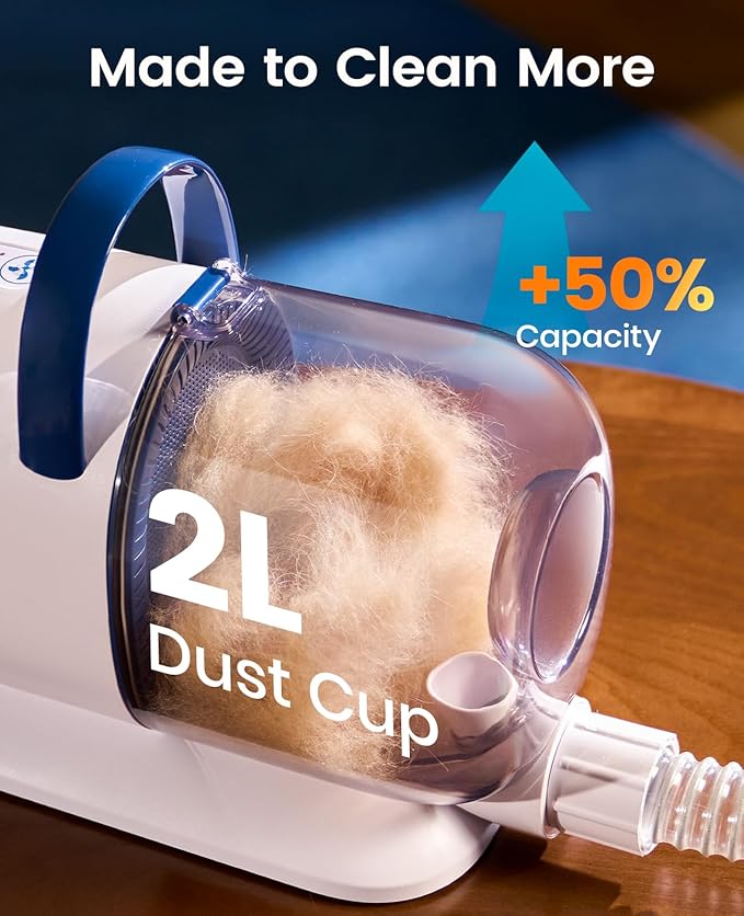 oneisall Dog Grooming Vacuum - 15000Pa Suction, Captures 99% Pet Hair to Reduce Shedding, Dog Grooming Clippers & Quiet Brush (≤59dB) with 4 Accessories, 2L Dust Canister for Home Cleaning | 15000Pa Suction Power, Dog Grooming Kit, Low Noise≤59dB, Clip...