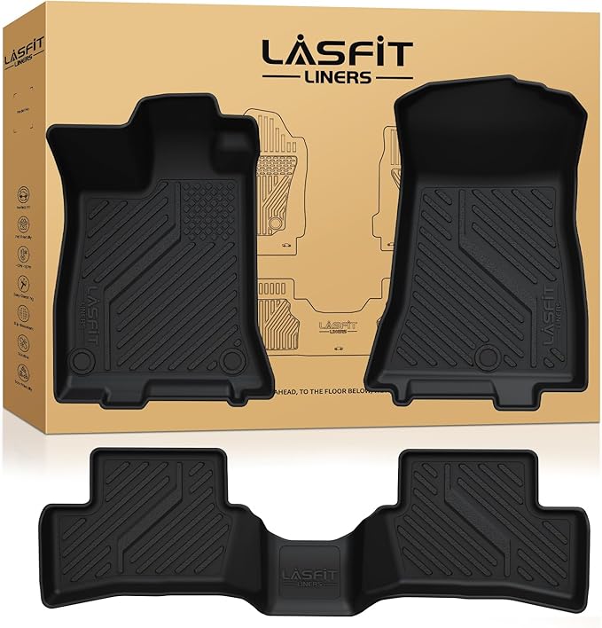 LASFIT Floor Mats for Acura ILX 2013-2022 Sedan, Custom Fit All Weather Floor Liners TPE Car Mat Set for Front & Rear Row Mat, Black