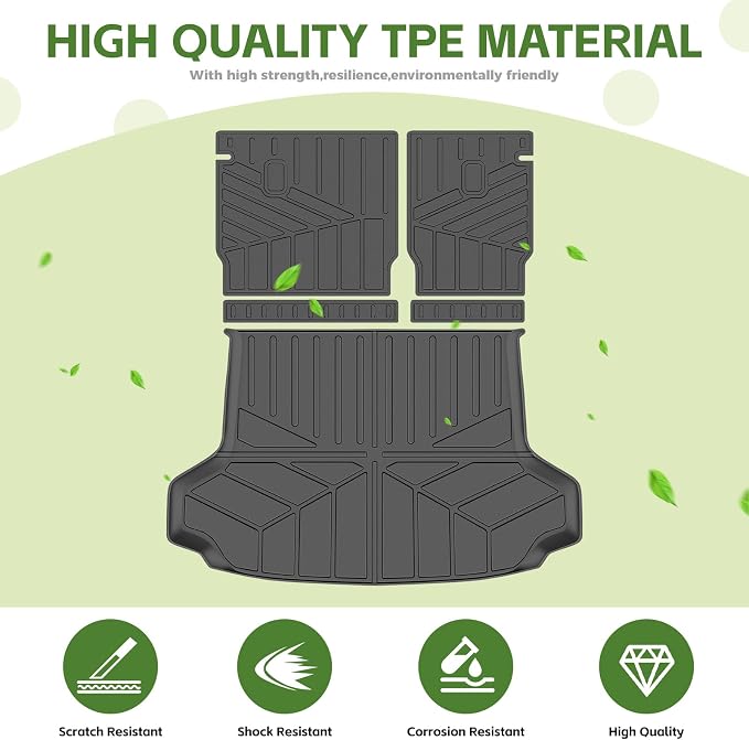 Cargo Liners for 2023-2026 Honda HRV Trunk Mat with Seat Back Cover Accessories, All Weather Rear Cargo Mat Backrest Protector for 2023 2024 2025 2026 HR-V