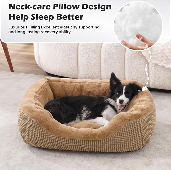 XL Dog Beds Large Sized Dog, Washable Orthopedic Warming Soft Sleeping Durable with Anti-Slip Bottom