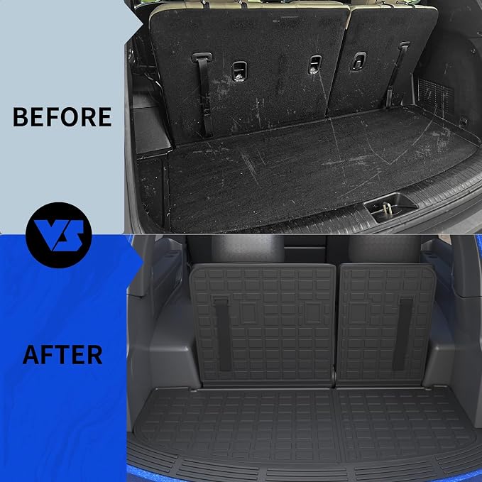 Rongtaod Floor Mats Compatible with 2020-2025 Kia Telluride 7&8 Seats (Not for 2027) Trunk Mat Cargo Mat Cargo Liner Back Seat Cover 2024 Telluride Accessories (Trunk Mat with Backrest Mat+Floor Mats)