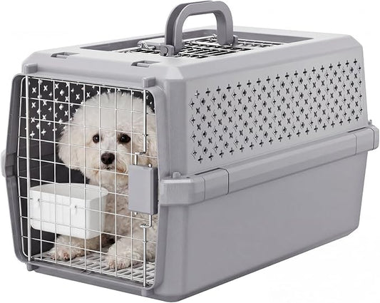 RIZZARI Portable Cat & Dog Carrier for Medium Pets:Hard-Sided Pet Travel Carrier
