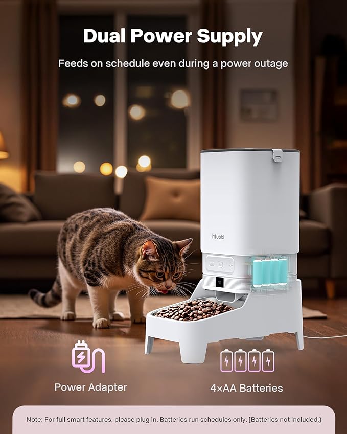 Automatic Cat Feeder with Camera - 7L Automatic Dog Feeder with Large Food Tray & 1080P Night Vision, Elevated Bowl, 2-Way Audio, 10s Voice Recording, 5G/2.4G WiFi Timed Cat Food Dispenser, 1-15 Meals
