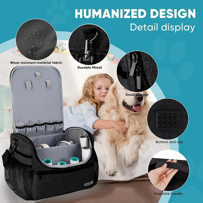 Pet Travel/Grooming Supplies Organizer Carry Bag - Compatible with Oneisall/Neabot Dog Grooming Vacuum, Large Capacity - Bag Only (Black)