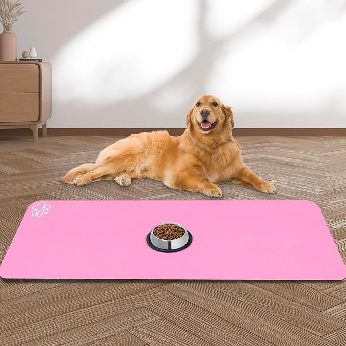 Large Pet Feeding Mat, Absorbent Quick Dry Dog Mat for Food and Water Bowl, Non Skid Cat Bowl Mat, No Stains for Pet Water Dispenser Pet Supplies for Messy Drinkers