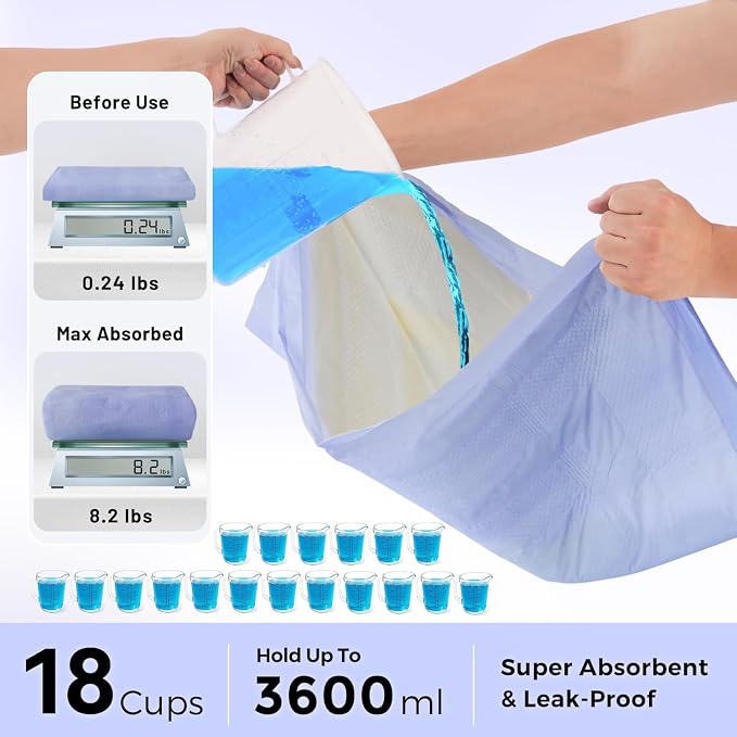 ZOMISIA 3D-Barrier Puppy Pee Pads for Dogs, 18 Cups Absorb & Rise Puffy Gel-Wall Leak-Proof, 30"x36" 25 Counts + 4 Pet Urine Test Strips, Super Absorbent Disposable Potty Training Pads