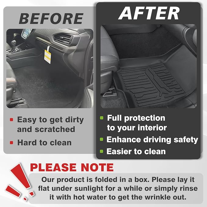TripleAliners Floor Mats 1st & 2nd Row Compatible with 2025 2026 Subaru Forester Accessories TPE All-Weather Protection Floor Liner Anti Slip (Won't Fit Hybrid)
