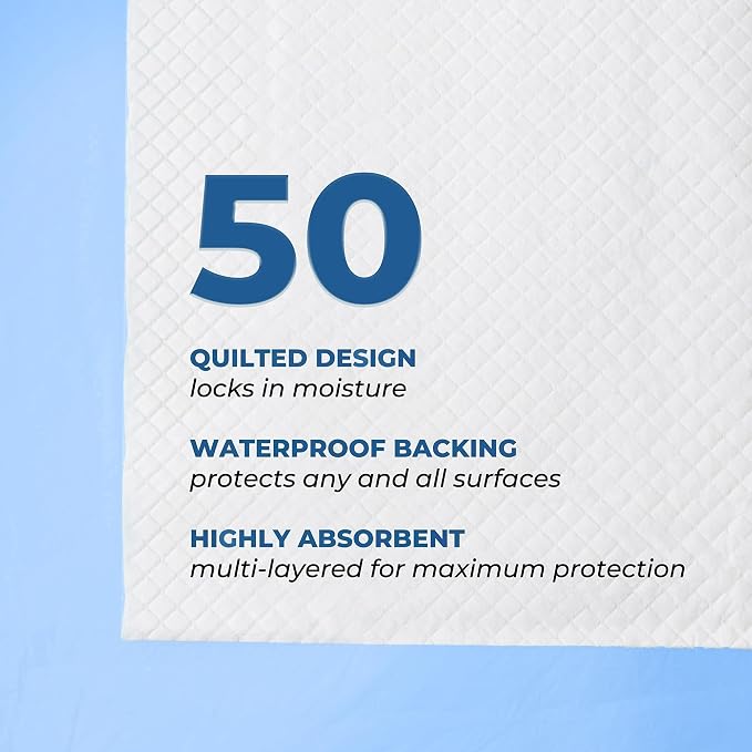 GREEN LIFESTYLE Underpads - Training Pet Pee Pads for Dogs - Pads for Adults, Seniors and Children - Ideal for Incontinence Protection (Pack of 50 - 36x36)