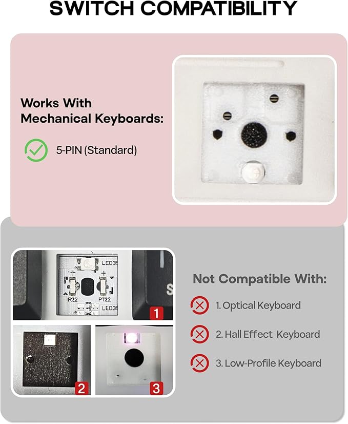EPOMAKER Gaming Keyboard Switches, 35 PCS, Linear/Tactile Switch, 5-Pin Pre-Lubed Switch, Creamy Switches, Compatible with MX Keycaps for Mechanical Keyboard (Cream Marble, Linear)