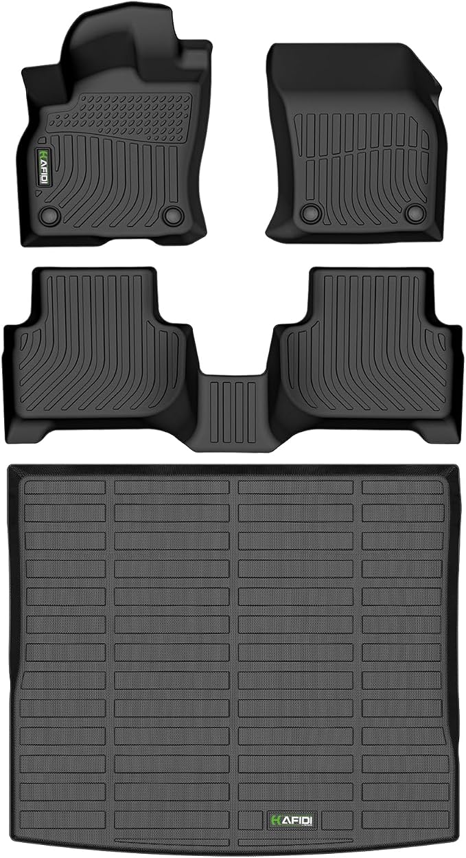 HAFIDI® Floor Mats & Cargo Liner Set Fit for 2019-2025 Audi Q3 All Weather Protection TPE Anti-Slip Automotive Full Set Floor Liners Custom Accessories - Black